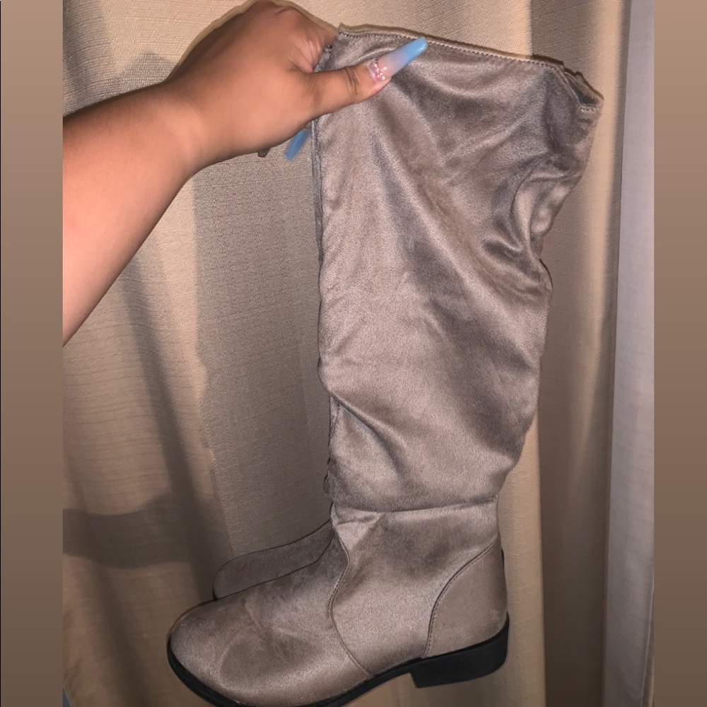 boots ( NOT THIGH HIGH JUST ALITTLE UNDER KNEE )